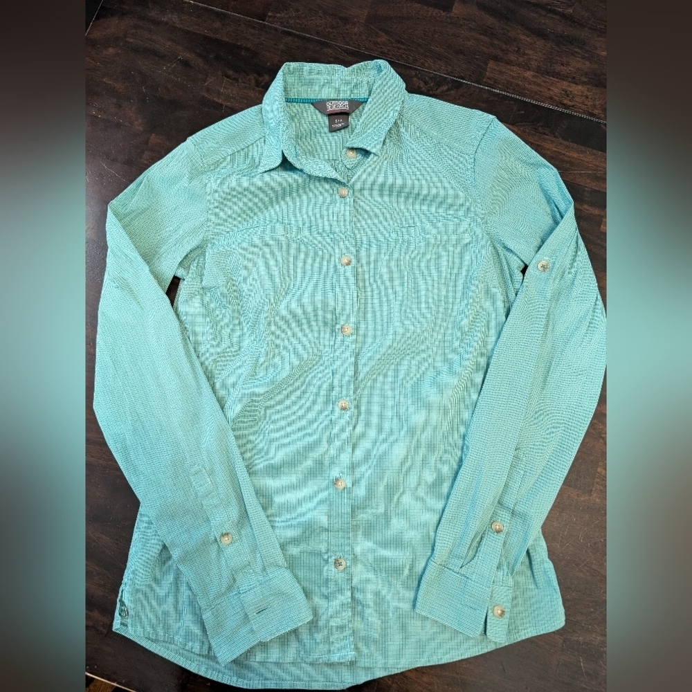 Outdoor Research Women's Rumi Button Down Shirt, Size Small, Teal